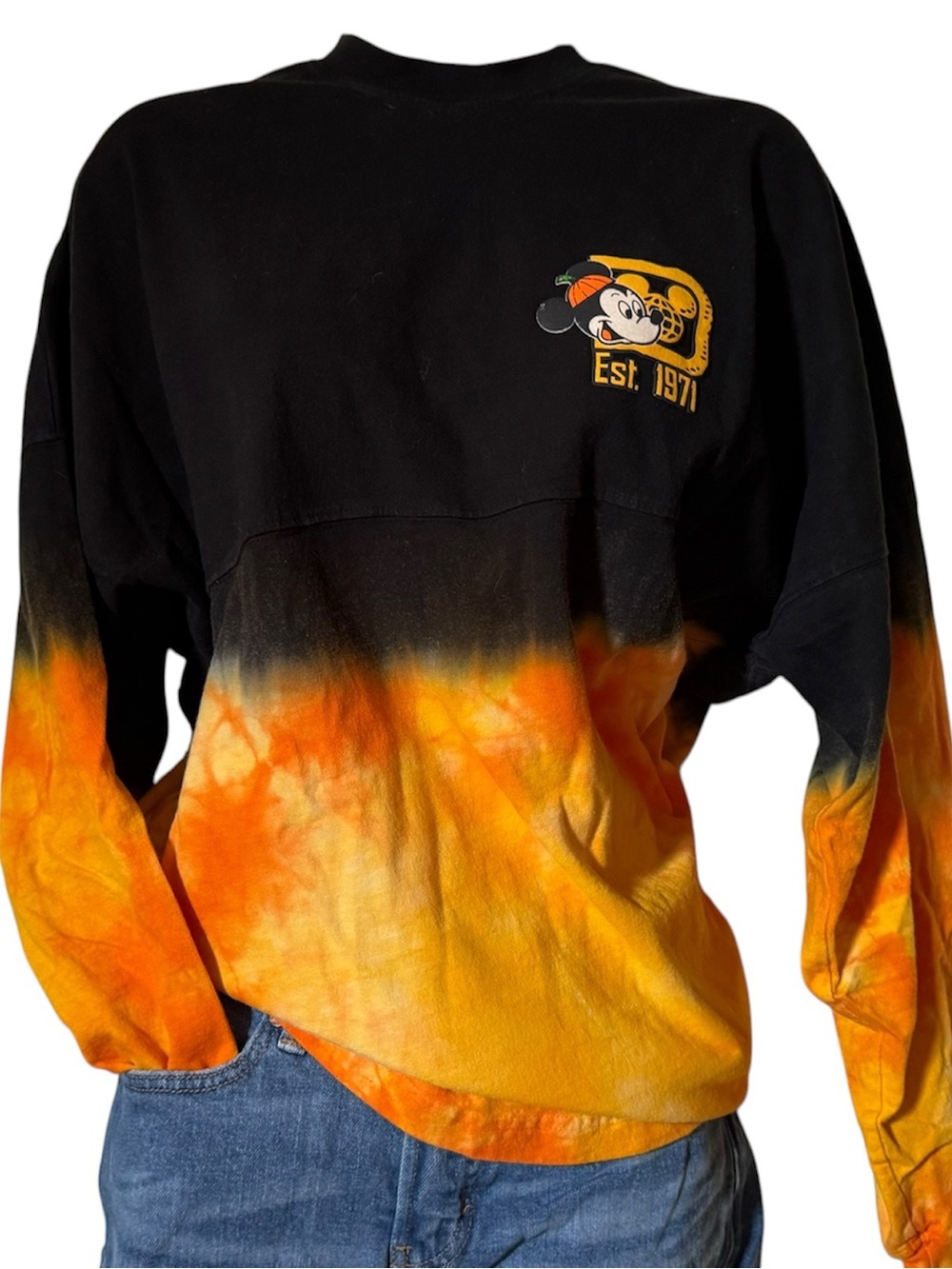 Disney Mickey Mouse Halloween Tie Dye Long Sleeve Spirit Jersey Size Small